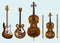 Jazz classical wind instruments set. Musical Bass guitar Semi-acoustic Cello Violin. Hand drawn monochrome engraved