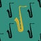 Jazz concept. Saxophone. Seamless pattern.