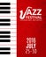 Jazz festival poster with a saxophone. Musical flyer design template