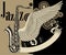 Jazz festival poster with saxophone, wing and old banner