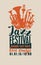 Jazz festival poster with wind instruments and mic