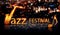 Jazz Festival Saxophone Gold City Bokeh Star Shine Yellow Background 3D