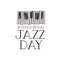 Jazz international day label isolated icon