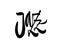 Jazz lettering. Vector ink inscription. Brush pen calligraphy mo
