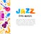 Jazz Live Music Banner Design with Bright Musical Instrument Vector Template