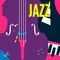 Jazz music festival poster with violoncello flat vector illustration design. Music background for live shows, concert events, part