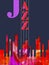 Jazz music promotional poster with piano keyboard vector illustration. Colorful music background with piano keys, music show, live