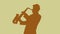 Jazz Musician Energetically Playing Saxophone Graphic