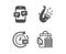 Jazz, Phone messages and 24h delivery icons. Bio shopping sign. Saxophone, Mobile chat, Stopwatch. Leaf. Vector