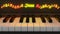 Jazz piano keyboard with glowing notes