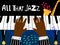 Jazz piano poster. Blues and jazz rhythm musical art festival vector background