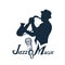 Jazz player with saxophone. Saxophone player.
