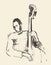 Jazz poster double bass music acoustic consept