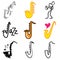 Jazz saxophone icons