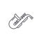 Jazz saxophone line icon concept. Jazz saxophone vector linear illustration, symbol, sign