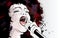 Jazz singer on grunge background