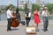 Jazz street performers on the Pont St Louis, Paris, France