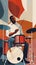 Jazzband, jazz musician, drummer. Illustration, concert poster.