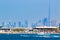 JBR Beach and Dubai downtown skyline UAE