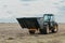 The JCB bucket loader, Tractor at a demonstration site agro exhibition AgroExpo. Tractor rides on the field. Kropivnitskiy,