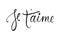 Je t`aime card. I love you in French. Modern brush calligraphy.