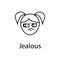 jealous girl face icon. Element of emotions for mobile concept and web apps illustration. Thin line icon for website design and de