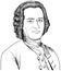 Jean Jacques Rousseau portrait in line art illustration, vector