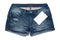 Jean short pants with price tag