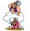 Jean wizard wish greedy Aladdin cartoon illustration