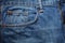 Jeans background, denim with fashion designed pocket.