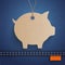 Jeans Carton Piggy Bank Price Sticker Orange