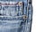 Jeans close-up, old, pocket back, front, crumpled, torn.Isolated