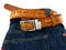 Jeans with crocodile belt