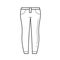 Jeans vector line icon.