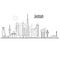 Jeddah city skyline - towers and landmarks, cityscape in liner s