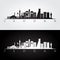 Jeddah skyline and landmarks silhouette