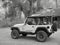 Jeep by Abandoned Mining Cabin in Arizona, Black and White