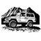 Jeep Car Black And White. Generative AI