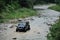 Jeep crossing the river