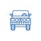 Jeep, front view line icon concept. Jeep, front view flat  vector symbol, sign, outline illustration.