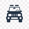 Jeep front view vector icon isolated on transparent background,