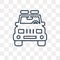 Jeep front view vector icon isolated on transparent background,