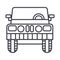 Jeep, front view vector line icon, sign, illustration on background, editable strokes