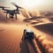 Jeep races across Sahara desert with drone in pursuit