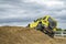 Jeep Wrangler, Rubicon model, on a dusty training drive off-road course