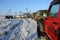 Jeep Wrangler in the winter forest, Russia