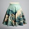 Jeffreys Bay Surf Skirt With Mid-century Illustration Style