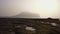 Jeju Island Crater Drone Flies Low Along Shoreline