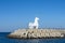 Jeju, South Korea - November 20, 2018: horse shaped lighthouses at Iho Tewoo Beach
