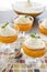 Jell-o dessert cups with a creamy whipped topping